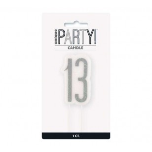 Black Glitz 13th Birthday Candle